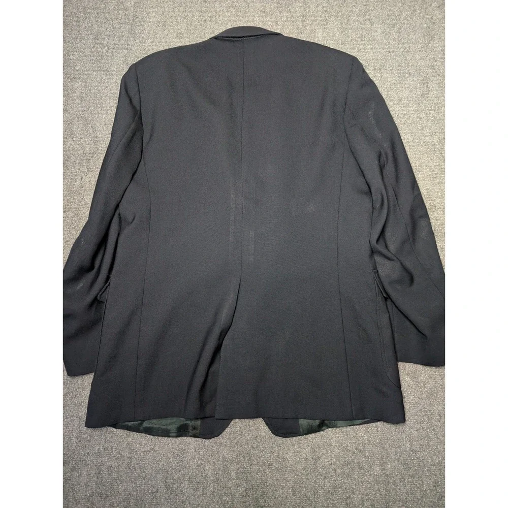 VTG Arnold Palmer Solid Navy‎ Blue Brass Button Sports Coat Blazer Mens 46L Long